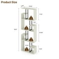 thumbnail image 6 of Manxile 4-Tier S-Shaped Bookshelf Geometric Bookcase Wooden Bookcase for Living Room Home Office, White, 6 of 6