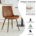 thumbnail image 6 of Dining Chairs Set of 6, Modern Mid-Century Style Dining Room Side Chairs with Suede Backrests and Black Metal Legs, Comfortable Lounge Chair for Office, Kitchen, Bedroom and Farmhouse, Brown, 6 of 9