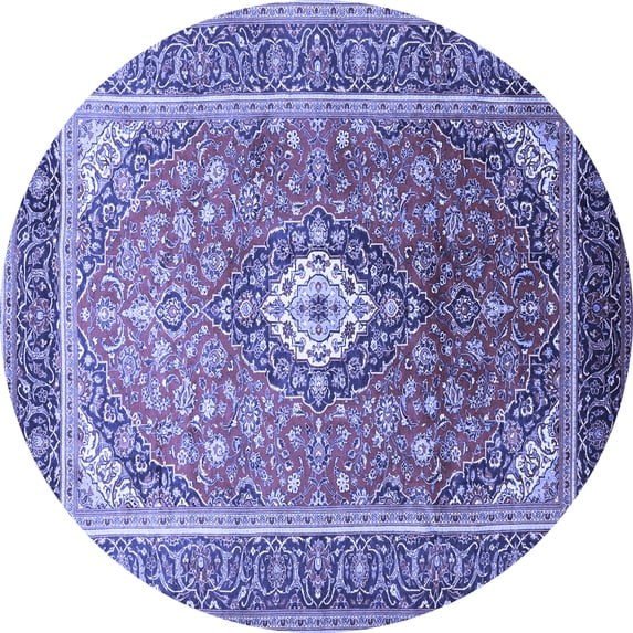 Ahgly Company Indoor Round Medallion Blue Traditional Area Rugs, 8' Round