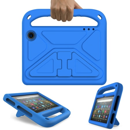 All-New Fire 7 2022 Tablet Case, 7” 12th Generation (2022 Release) for Kids Lightweight Handle Eva Foam Stand Cover for Kindle Amazon Fire 7 2022 Tablet,Blue