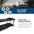 thumbnail image 2 of Disc-O-Bed Youth Double Cot Kid-O-Bunk w/ 200 Pound Capacity & Carry Bags, Black, 2 of 9
