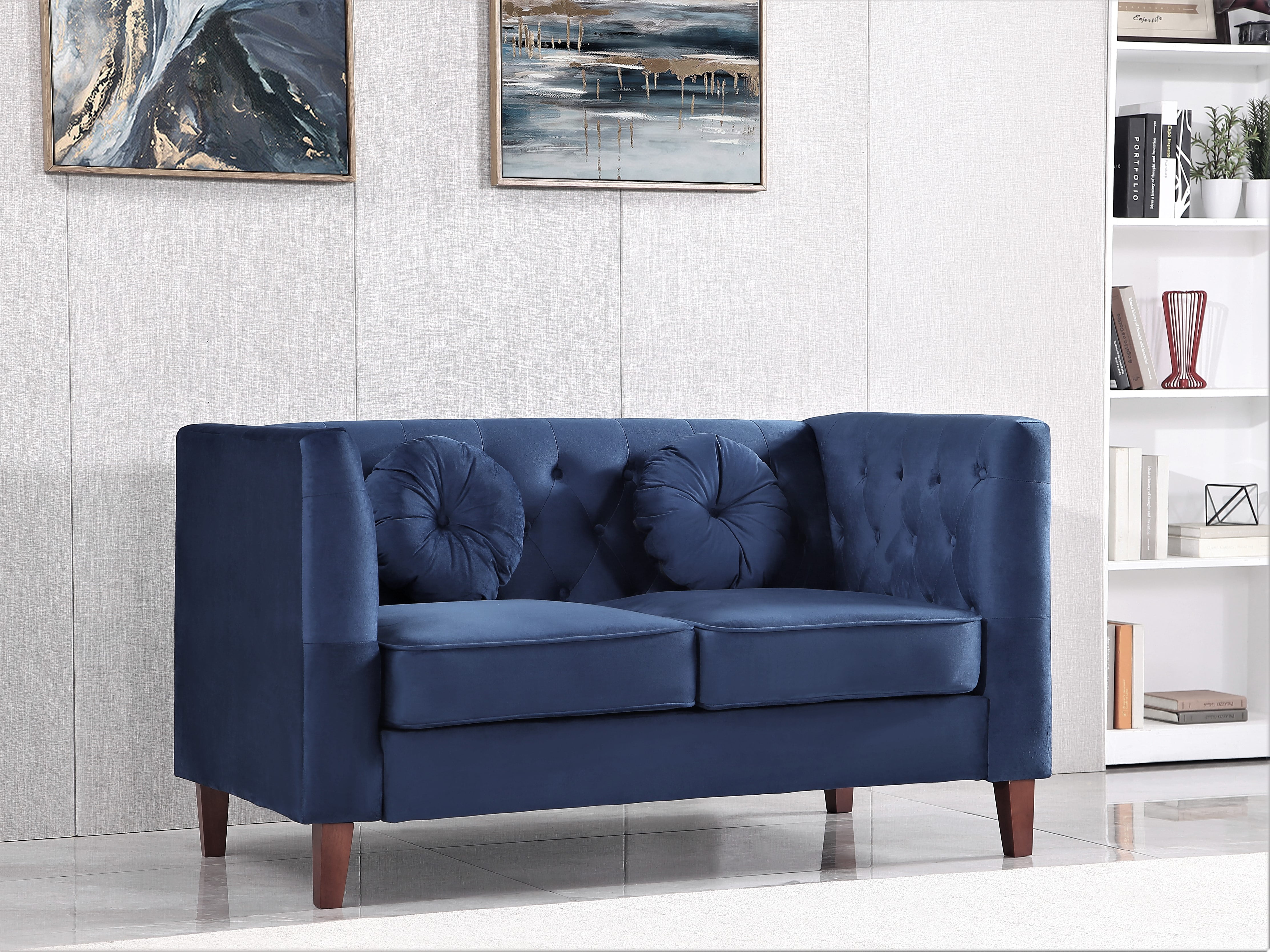 Uspridefurniture Loveseat, Dark Blue