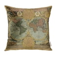 thumbnail image 1 of BOSDECO Vintage Old Map World Ancient Antique Atlas Pattern Pillow Case Pillow Cover 16x16 inch, 1 of 1