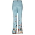 thumbnail image 5 of TAIAOJING Women High Waisted Wide Leg Jeans Fashionable And Elegant Summer Lightweight Floral Print Slit Denim Like Pants, 5 of 8