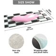 thumbnail image 3 of Haosy Pink Heart on Checkered Bathroom Rugs Non Slip Absorbent Soft Plush Quick Dry Bath Mat, 39"x20", 3 of 8