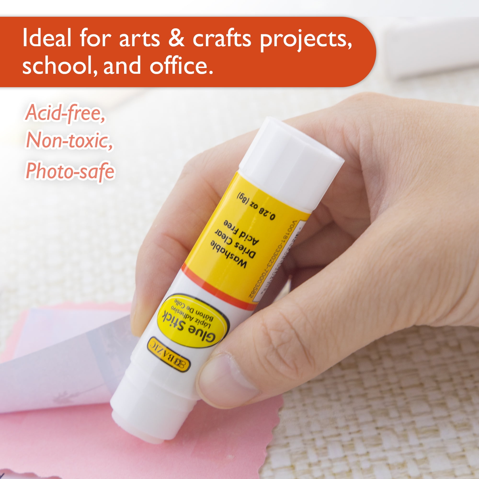 BAZIC Glue Stick 8g/0.28 Oz, White Glue Sticks, Acid Free for Photos Paper Art Craft (30/Pack), 20-Packs