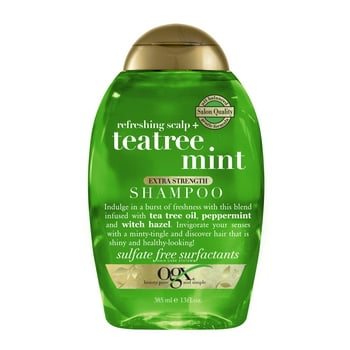 OGX Extra Strength Refreshing Scalp + Teatree Mint Nourishing Daily Shampoo, 13 fl oz