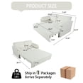 thumbnail image 3 of Convertible Pull Out Sofa Bed with Side Storage, 3-in-1 Convertible Sleeper Couch with Thicked Cushions, Multi-Functional chenille Loveseat Sofa for Living Room, Bedroom, Apartment, Office, Beige, 3 of 8