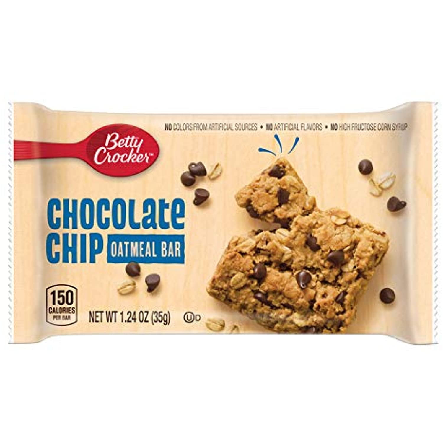 Betty Crocker Oatmeal Bar, Chocolate Chip, 1.24 Oz, 144 Count