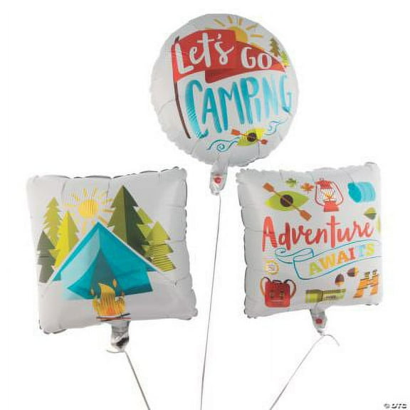 Camp Party 18" Mylar Balloons, Birthday, Party Decor, 3 Pieces