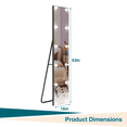 thumbnail image 3 of 63"x16" LED Floor Mirror with Aluminum Frame, 3 Color Light Bulb Mirror with Touch Control & Shatterproof Glass, 3 of 7
