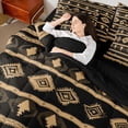 thumbnail image 4 of Homewish Bohemian Rhombus 7 Pieces Full Size Bedding Sets,Boho Tribal Themed Full Size Bed in a Bag,Cream Black,Black Reversible, 4 of 8