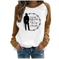 thumbnail image 1 of CEHVOM Mode Femmes Décontracté Imprimé Col Rond Manches Longues T-Shirt Ample Blouse Chandail Tops Chandails en Molleton Sans Capuche Liquidation, 1 of 4