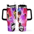 thumbnail image 2 of MIRACULOUS-ladybug Vaso aislado de acero inoxidable con asa, diseño temático, regalo para familia, amigos y fans; incluye pajita y encaja en el portavasos estándar, 40 oz, 2 of 6