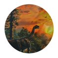thumbnail image 4 of Orinice Dinosaur Forest Sunset Round Table Cover Stain Resistant Washable Indoor Outdoor Tablecloth Kitchen Dining Wedding Parties Picnic Camping 100% Polyester Fiber 31-35, 4 of 8