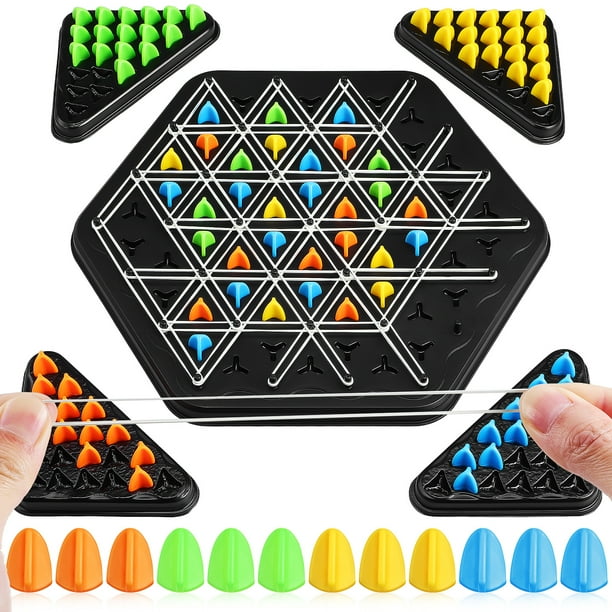 1 juego de ajedrez triangular con cadena, juego de inteligencia, juego de mesa estratégico triangular, juego de ajedrez triangular multijugador para noche familiar