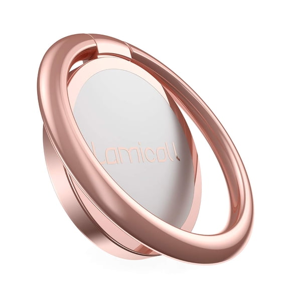 Soporte de anillo para celular Lamicall, soporte de dedo giratorio, color oro rosa
