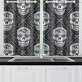 thumbnail image 2 of CADecor Sugar Skull Dia De Los Muertos Window Treatment Panel Curtains Window Curtain Kitchen Curtain,Two Piece 26x39 Inches, 2 of 4