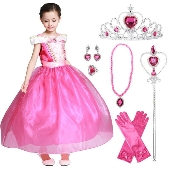 Princess Costume Girls Birthday Party Dress up With Accessories for Child 3-12 Years