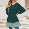 thumbnail image 2 of Kaemgyyd Women's Casual Crew Neck Pullover Lightweight Trendy Long Sleeve Ruffled Sweatshirt Mini Dresses, 2 of 6