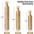 thumbnail image 7 of 3 Piece Handmade Gold Vase, Tall Metal Floor Vase with Embossed Gold Ivy, Large Flower Vase, 7 of 7