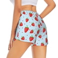 thumbnail image 2 of Uemuo Strawberry Pattern Women's Athletic Shorts High Waisted Running Shorts with Liner Pockets Gym Elastic Workout Shorts-Large, 2 of 9