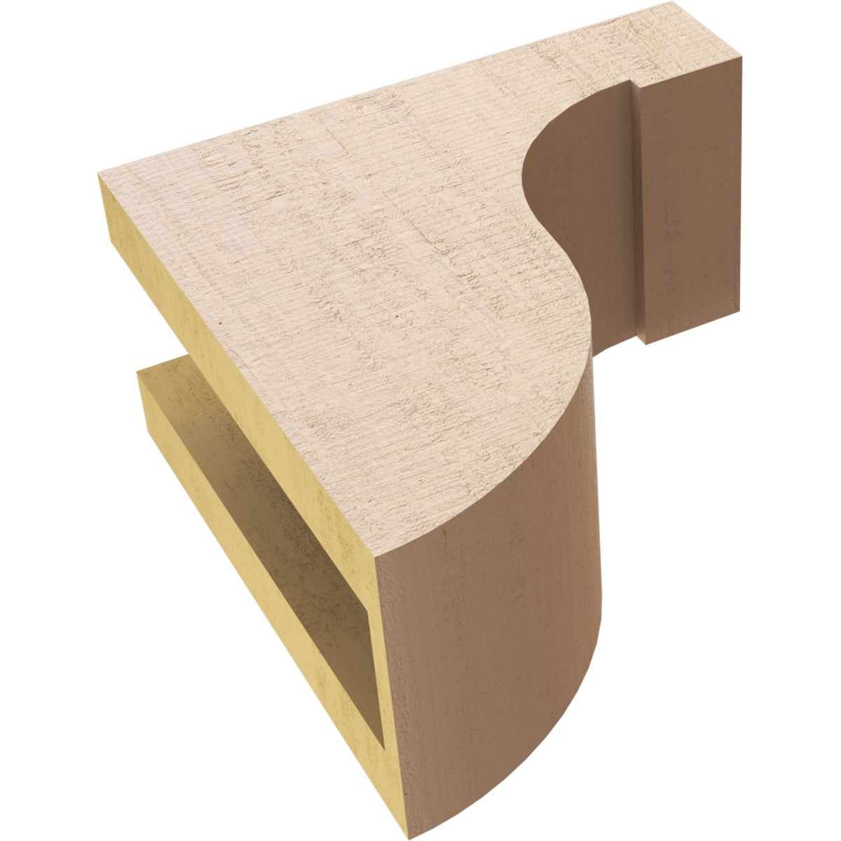 4"W x 8"D x 8"H Classic Del Monte Rough Cedar Woodgrain TimberThane Corbel, Primed Tan