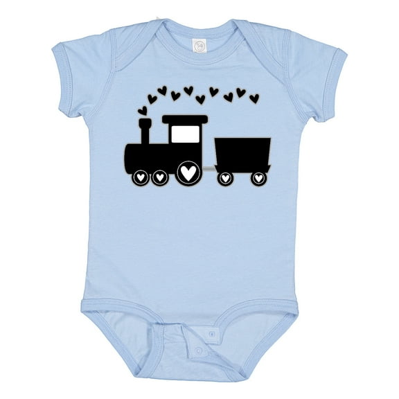 Inktastic Valentines Day Heart Choo Choo Train Boys Baby Bodysuit
