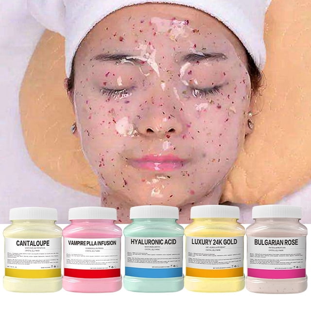 Mascarilla hidratante para el cuidado de la piel, máscara suave con brillo de oro de 24 quilates, polvo de gelatina de cristal de pétalos de rosa, antiedad, 350g, envío directo350g-Fresh Mint He Qiyong unisex