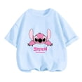 thumbnail image 2 of Camiseta de verano con dibujos animados de Disney Stitch para niños, traje de calle informal para niños y niñas, estampado 3D bonito, top transpirable de secado rápido, 2 of 5