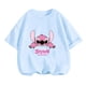 thumbnail image 2 of Camiseta de verano con dibujos animados de Disney Stitch para niños, traje de calle informal para niños y niñas, estampado 3D bonito, top transpirable de secado rápido, 2 of 5