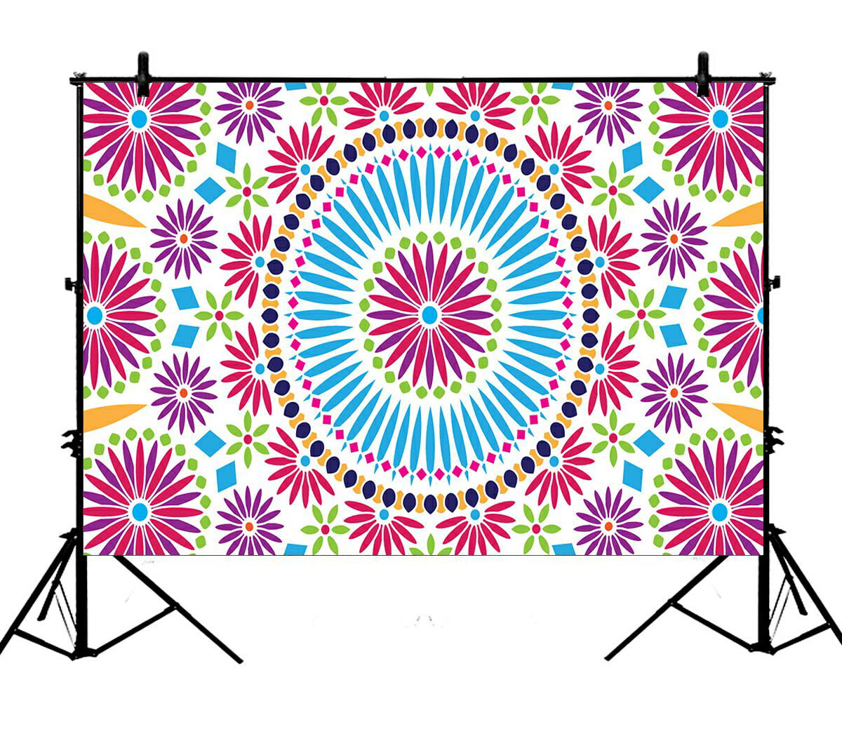 Moroccan 7x5 FT Vinyl Photo Backdrops,Collection of Ceramic Mosaic Tiles and Figures with Mathematical Geometric Artful Background for Child Baby Shower Photo Studio Prop Photobooth Photoshoot