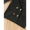 thumbnail image 7 of Little Girls Lapel Blazer Autumn Toddlers Sweet Style Solid Color Long Sleeve Double-Breasted Coat Children Casual Outwear, 7 of 7