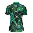 thumbnail image 3 of Custom Green Tropical Palm Leaf Golf Lover Women's Polo Shirt S-5XL, 3 of 7
