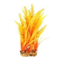 Unique Bargains 1 Pcs Aquarium Plants Decorations Artificial Aquatic Plant Orange 7.48"