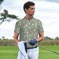 thumbnail image 6 of Balery Retro Hippie Groovy Mushroom Printed Men’s Short Sleeve Polo Shirt, Midweight Men's Shirt,Golf Polo shirts -Small, 6 of 9