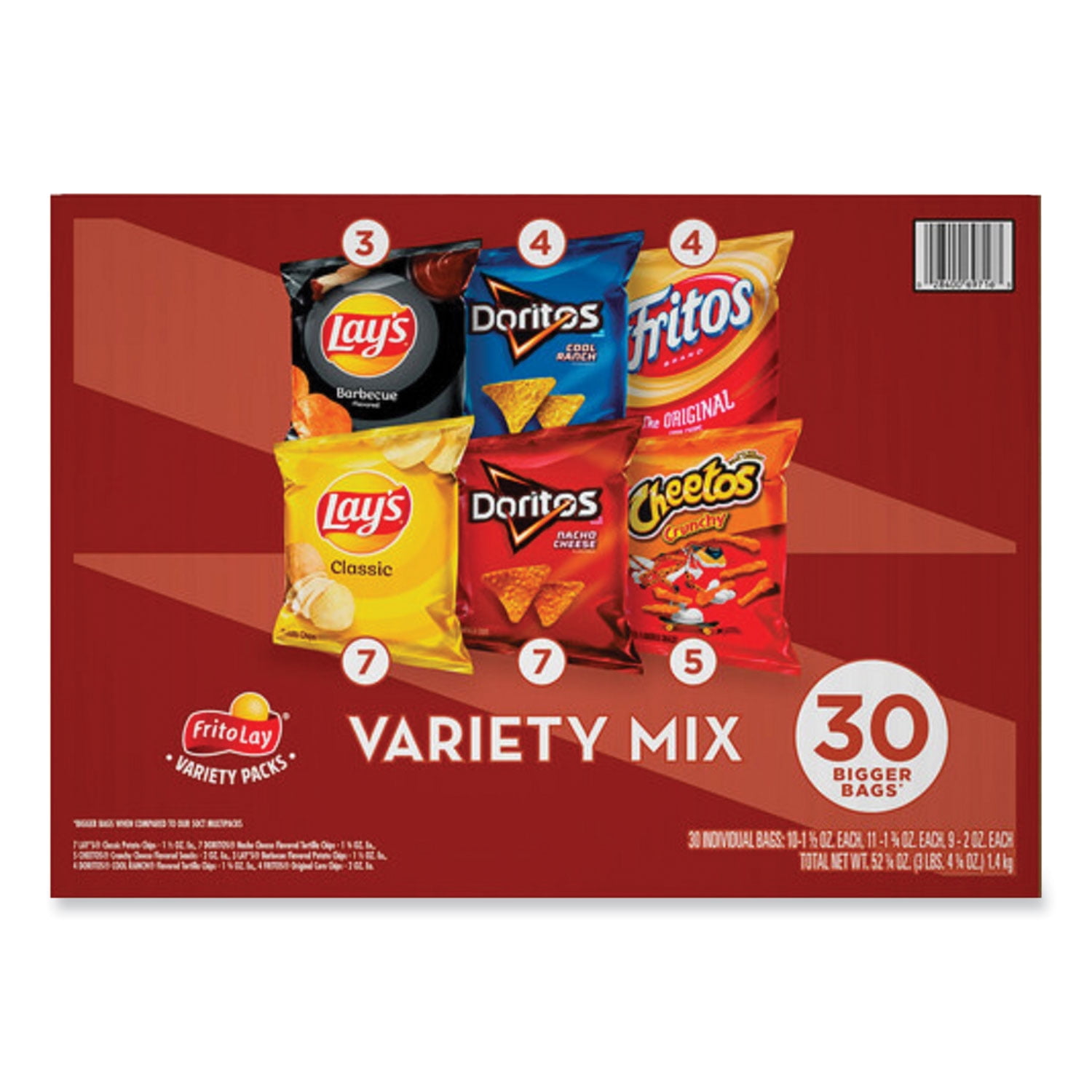 Frito-Lay 28400702270 Classic Variety Mix - Assorted (30 Bags/Box)
