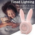 thumbnail image 2 of Children's light alarm clock Cute Rabbit Wake Up Children's alarm clock Creative bedside lamp, snooze function, time-controlled night light, children's day gift for children, girls (pink), 2 of 7