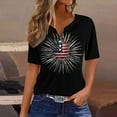 thumbnail image 2 of GERsome Womens 4th of July Short Sleeve Tops Casual Loose Fit V-neck T Shirts American Flag Patriotic Tee Shirts S-3XL, 2 of 5