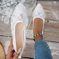 thumbnail image 2 of ShiShine Women's Ballet Flats Pointed Toe Slip on Lace Ballerina Flat Comfortable Wedding Casual Dressy Floral Flats Shoes, 2 of 8