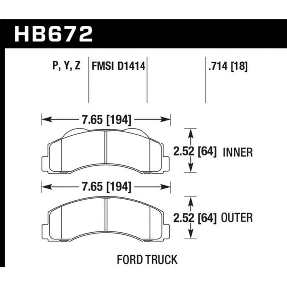 Hawk 10-14 Ford F-150 Front Super Duty Brake Pads Fits select: 2010-2011 FORD F150, 2017 FORD EXPEDITION