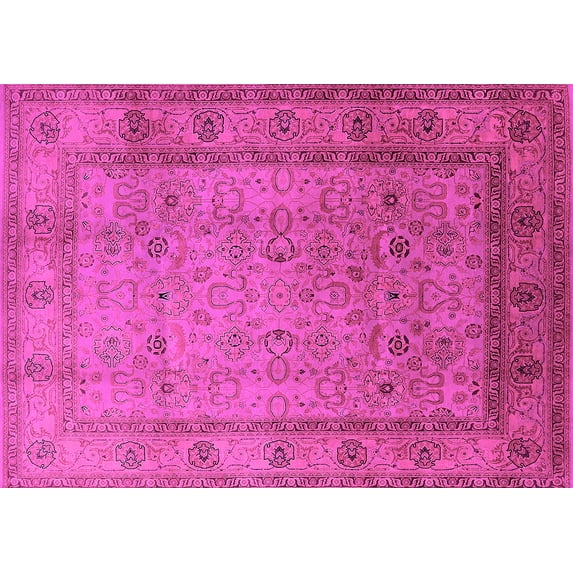 Ahgly Company Indoor Rectangle Oriental Pink Traditional Area Rugs, 2' x 3'