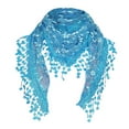 thumbnail image 2 of BKQCNKM Silk Scarf for Women Lace Scarf Lightweight Scarf for Women Lace Tassel Wrap Scarf Floral Women Scarf Sheer Shawl Scarf Sky Blue One Size, 2 of 3