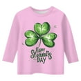 thumbnail image 4 of 2t Girls Long Sleeve Shirt Big Girls Clothes Size 16 Kids St. Paddy's Day Printed 3/4 Quarter Sleeve T Shirt Tops Peplum Casual, 4 of 4