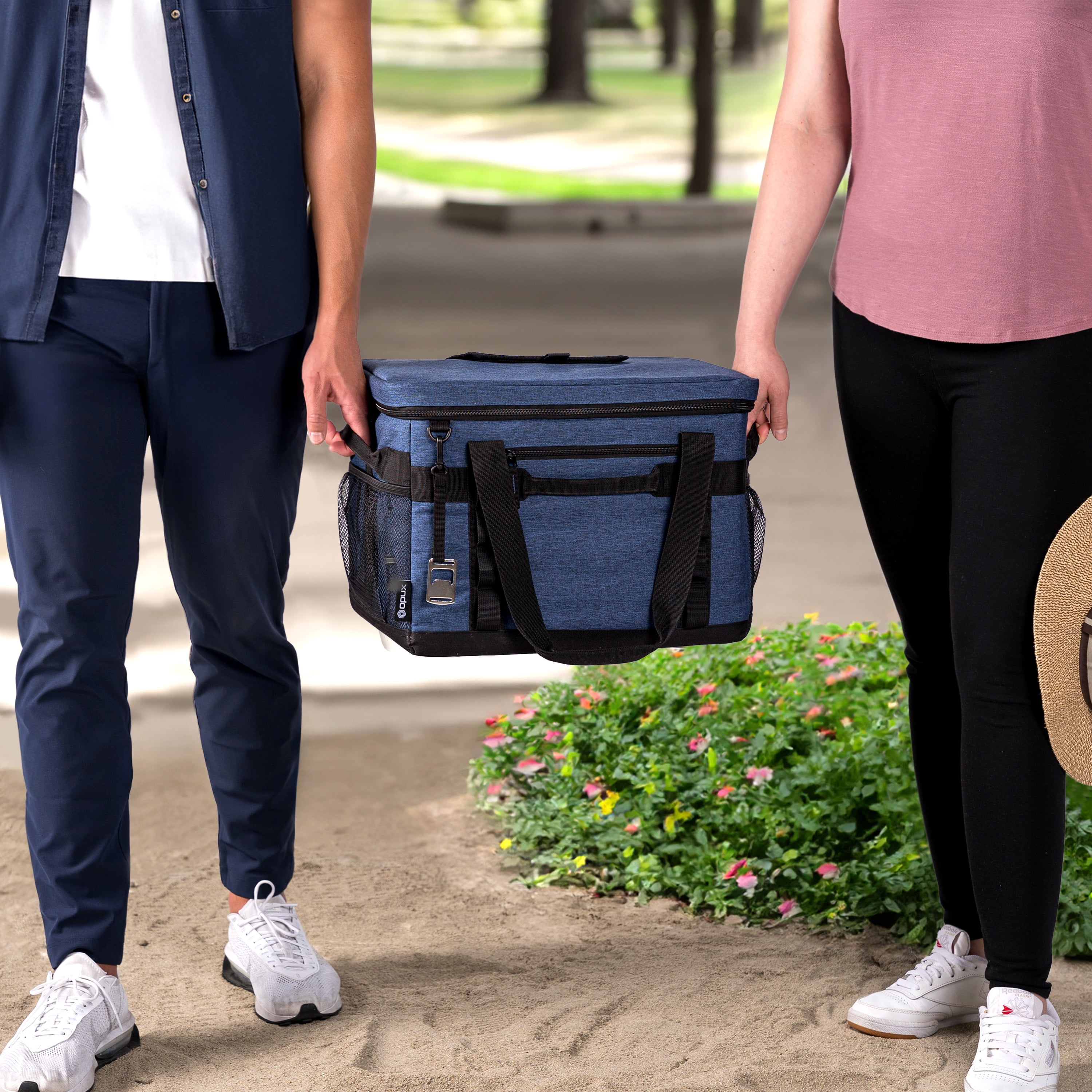 OPUX Cooler Bag, 48 Cans Insulated Soft Collapsible Portable Cooler, Soft Sided Leakproof Cooler for Beach Camping with Shoulder Strap, Ice Chest for Travel Road Trip Picnic, Navy Blue