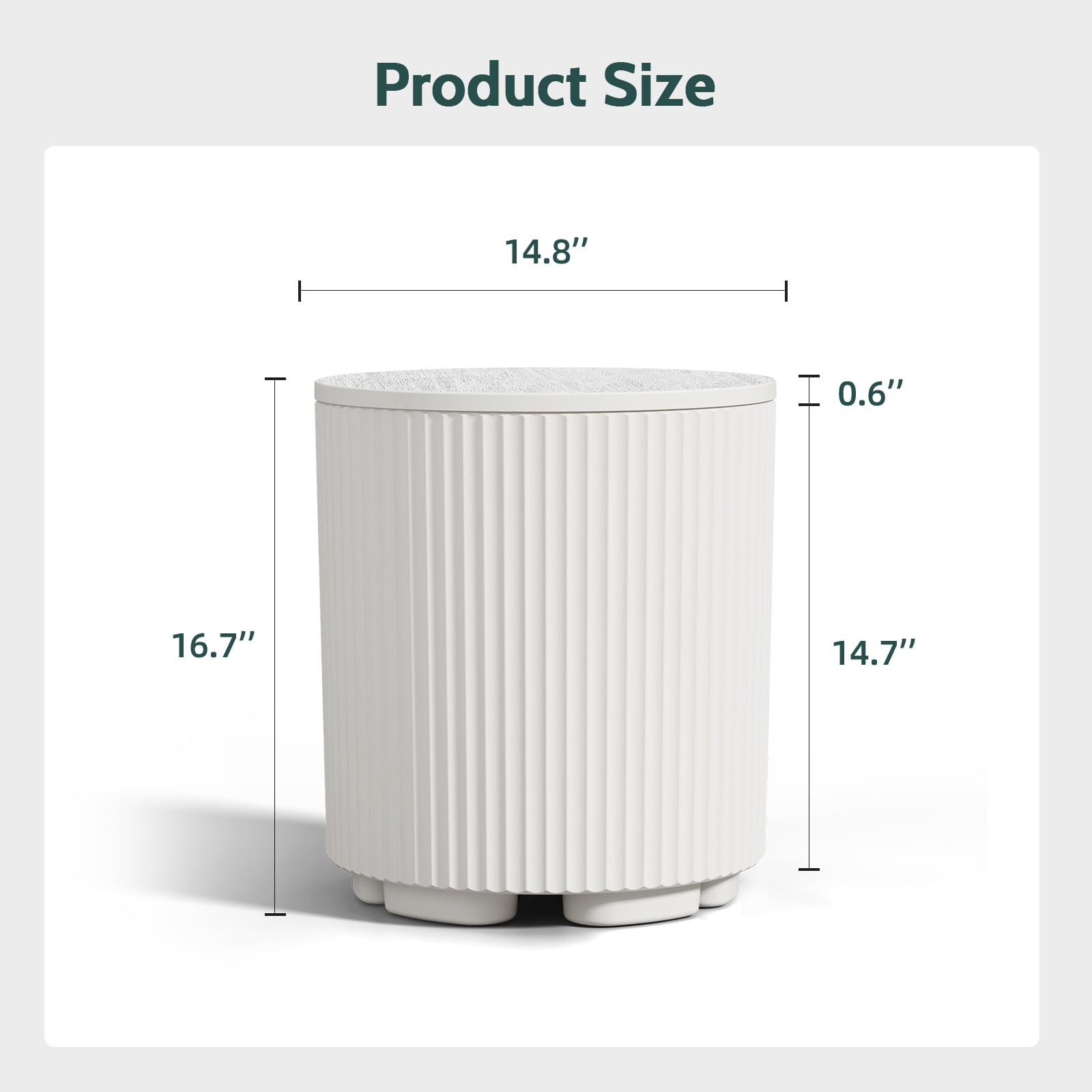 Chiccushion Outdoor Cooler Side Table, Portable Ice Bucket with Lid, Patio Table and Ice Chest Storage for Party, Poolside, Deck, White