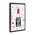 thumbnail image 2 of Stupell Industries Art Deco Think Pink Lipstick Black Floating Frame Canvas Art, 17 x 25, by Martina Pavlova, 2 of 8