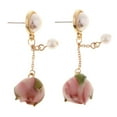 thumbnail image 2 of Pendientes creativos de capullos de flores naturales con resina epoxi segundo, 2 of 9