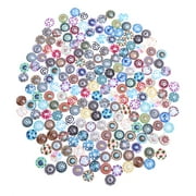 200pcs 14MM Multi Color DIY Mosaic Glass Crystal Cabochons Interchangeable Snaps Buttons for Jewelry Bracelets Making
