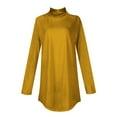 thumbnail image 6 of UoCefik Womens Winter Tops Long Sleeve Turtleneck Shirts Solid Color Tunic Tops To Wear with Leggings Mock Neck Plus Size Blouses Fall Clothes Loose Fit Sweatshirts Yellow XXL, 6 of 6